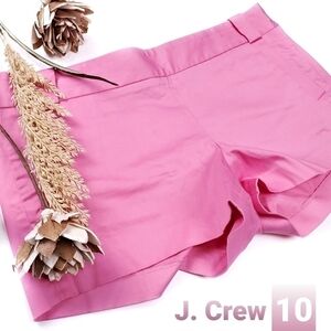 🔴 J. Crew Pink Cotton Side Zip Shorts Sz 10
